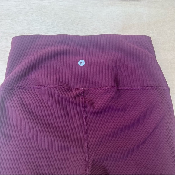 90 Degree By Reflex XS Red Maroon Ribbed Cross Over Tight Fitted womens Leggings - Picture 4 of 8